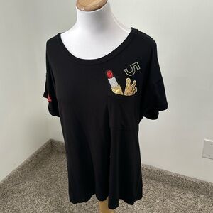 🍏 Cover Stitched Sequin Patch T-Shirt